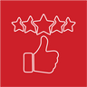 Thumbs up with 5 stars