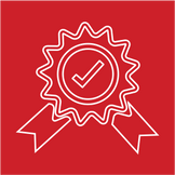 A ribbon with a checkmark