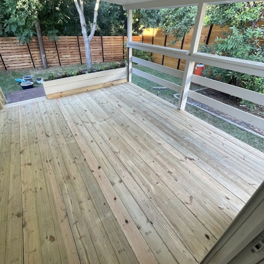 Covered deck with fan
