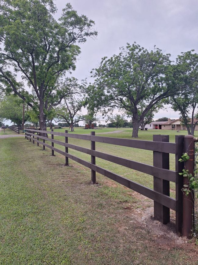 Dark, horizontal wood fence
